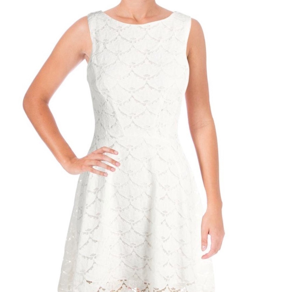 Aqua white lace dress size small.